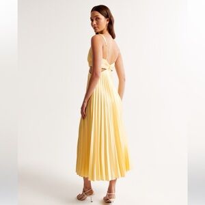 The A&f Giselle pleated cutout maxi dress in yellow